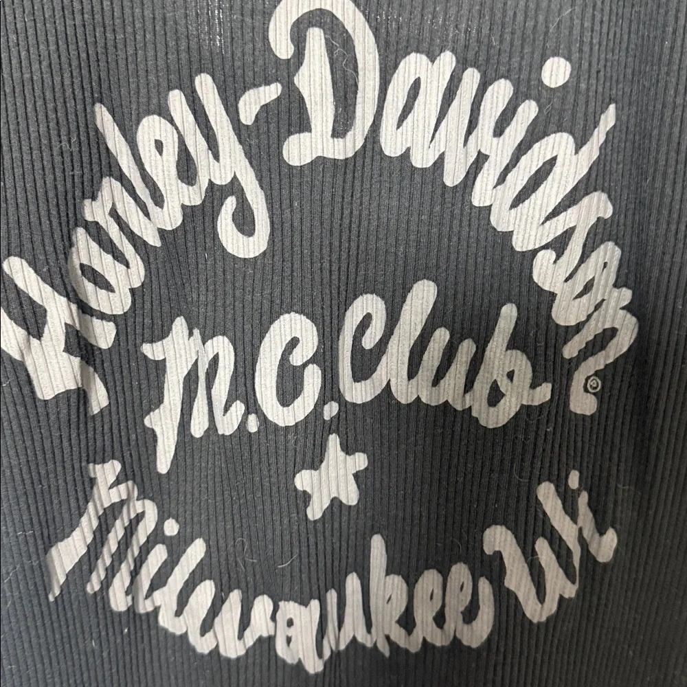Harley-Davidson Black Short-Sleeve Ribbed Henley Tee - Picture 6 of 6